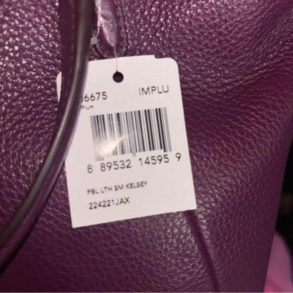 Coach Plum Purple Pebbled Leather Small “Kelsey” Women's Satchel Bag NWT - Picture 9 of 10